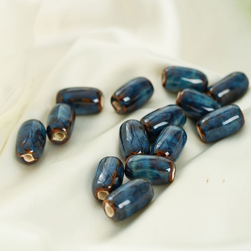 Random Mixed Color High-Temperature Fired Ceramic Bead Set, 16pcs